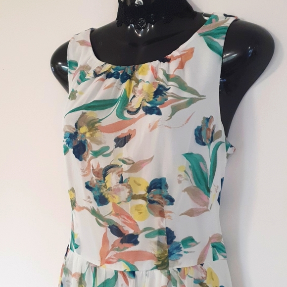 🌻 ESPRIT 🌻 SIZE 12 Floaty Floral Midi Dress Fully Lined - Picture 3 of 8